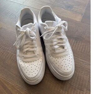 Nike Court Vision Alta‎ Platform Sneakers Perforated White Lace Up Shoes